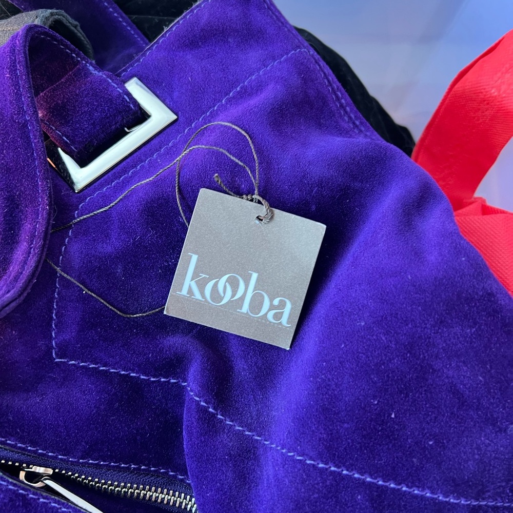 Kooba Vibrant Purple Suede Handbag - Picture 4 of 8